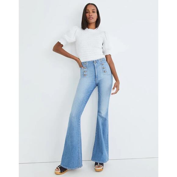 VERONICA BEARD Sheridan High Rise Flare Sailor Jeans Sodalight Revolve 29 $400 - Picture 2 of 10